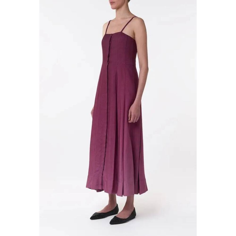 Gabriela Hearst Margritte Midi Dress in Bordeauz IT 40 US 4 - Picture 2 of 3